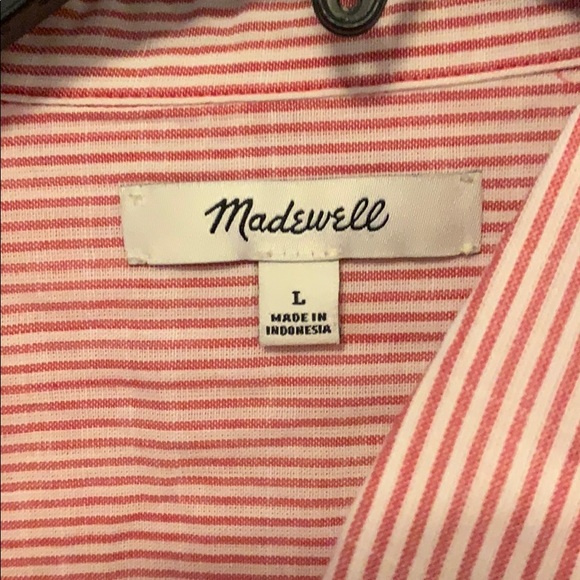 Madewell Red Striped Button Down - Picture 2 of 4